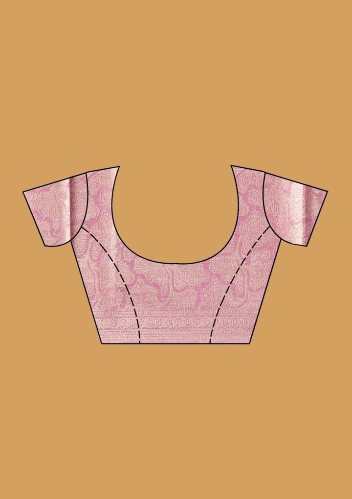 Light Lavender Zariwork (Gold) Tissue Silk Saree