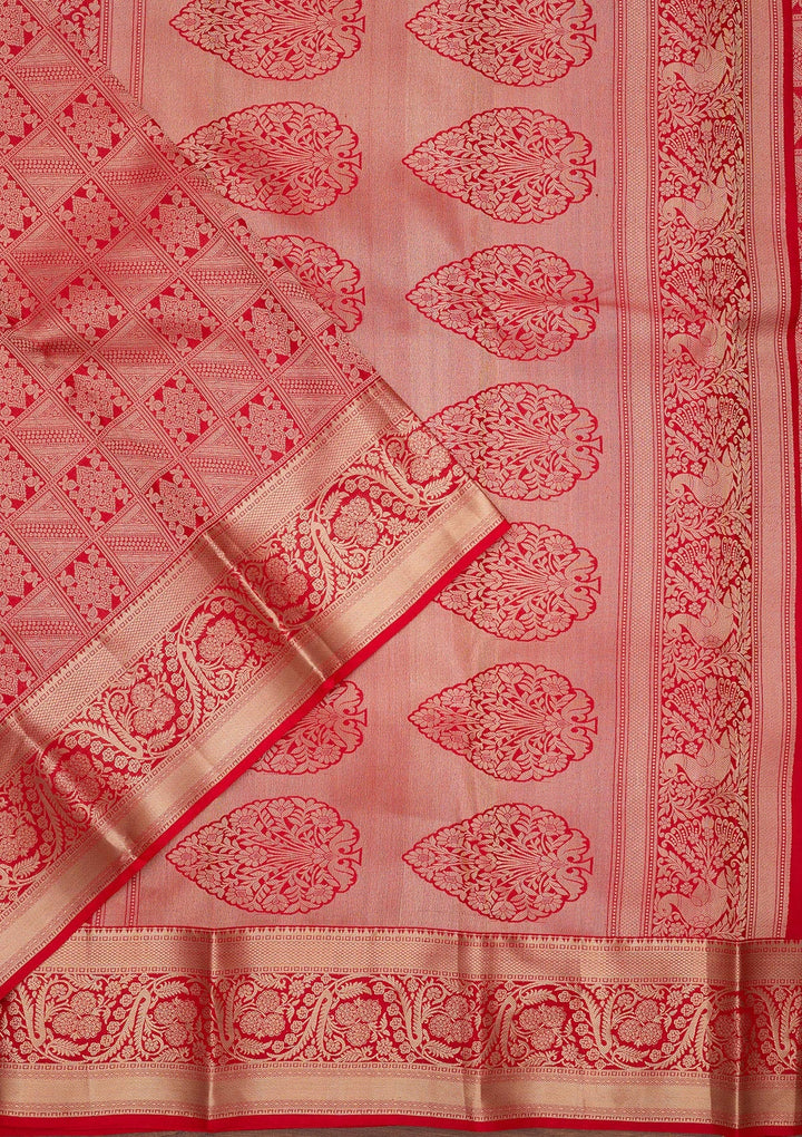 Red Zariwork Pure Silk Saree