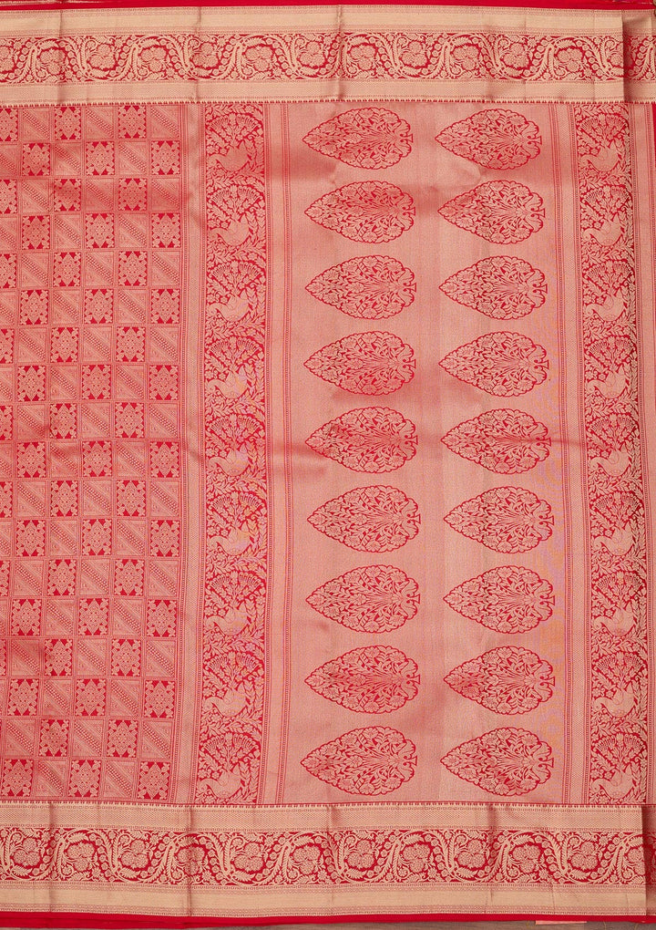 Red Zariwork Pure Silk Saree