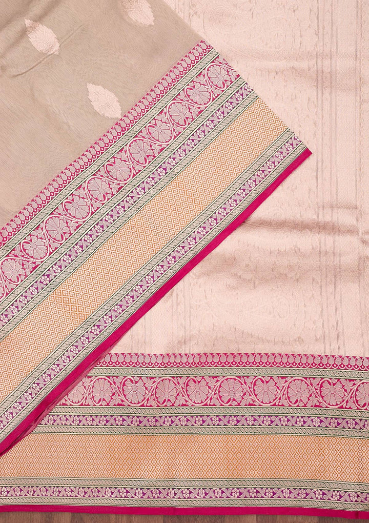 Beige Zariwork Tissue Silk Saree