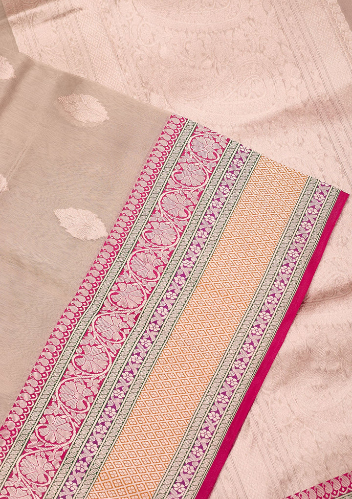 Beige Zariwork Tissue Silk Saree