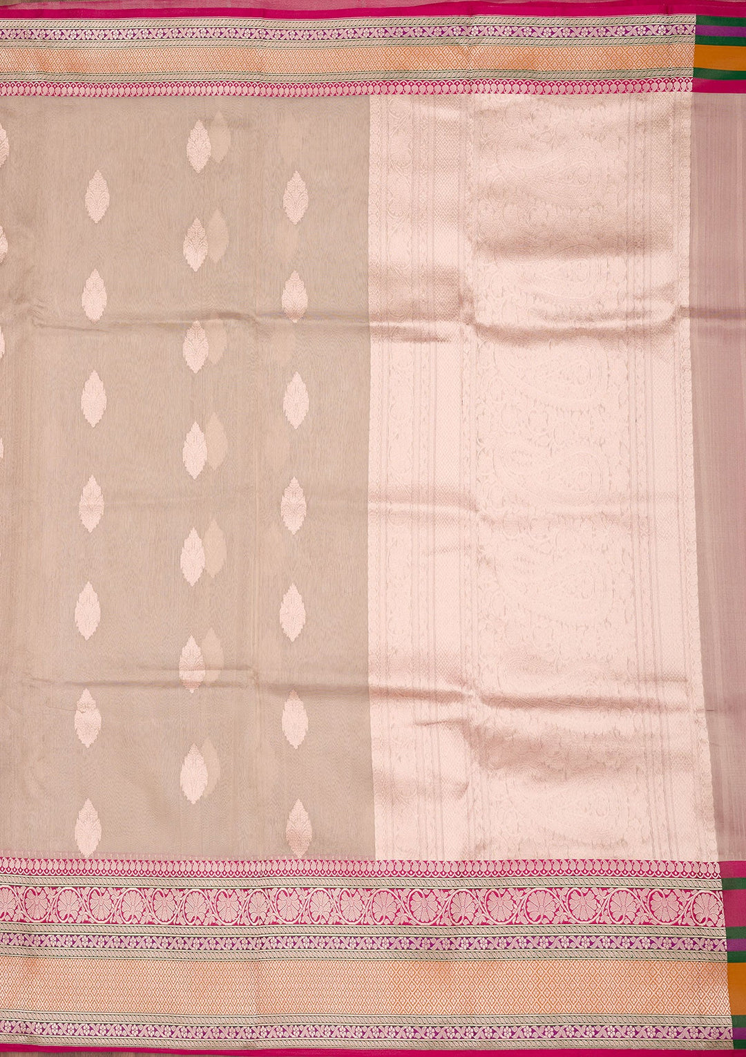 Beige Zariwork Tissue Silk Saree