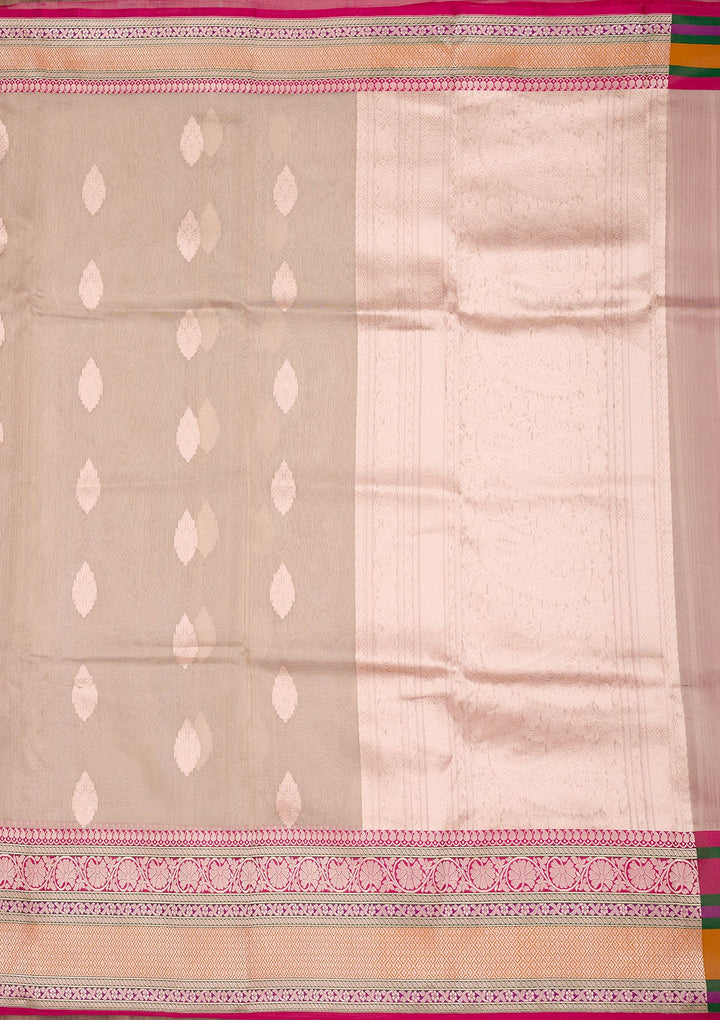 Beige Zariwork Tissue Silk Saree