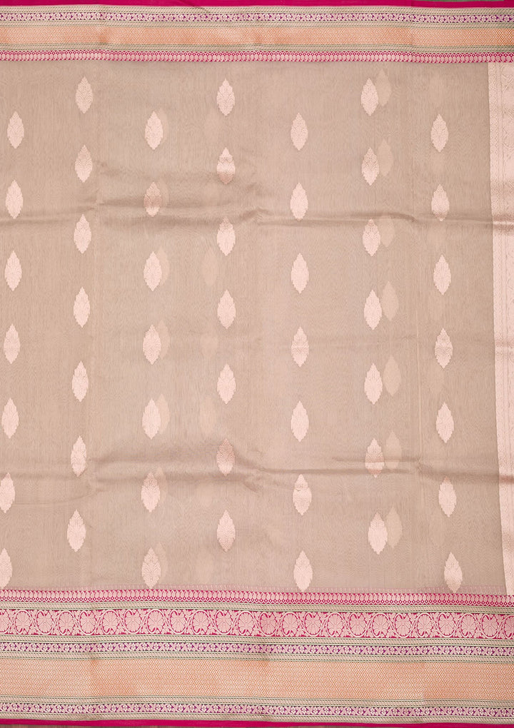 Beige Zariwork Tissue Silk Saree