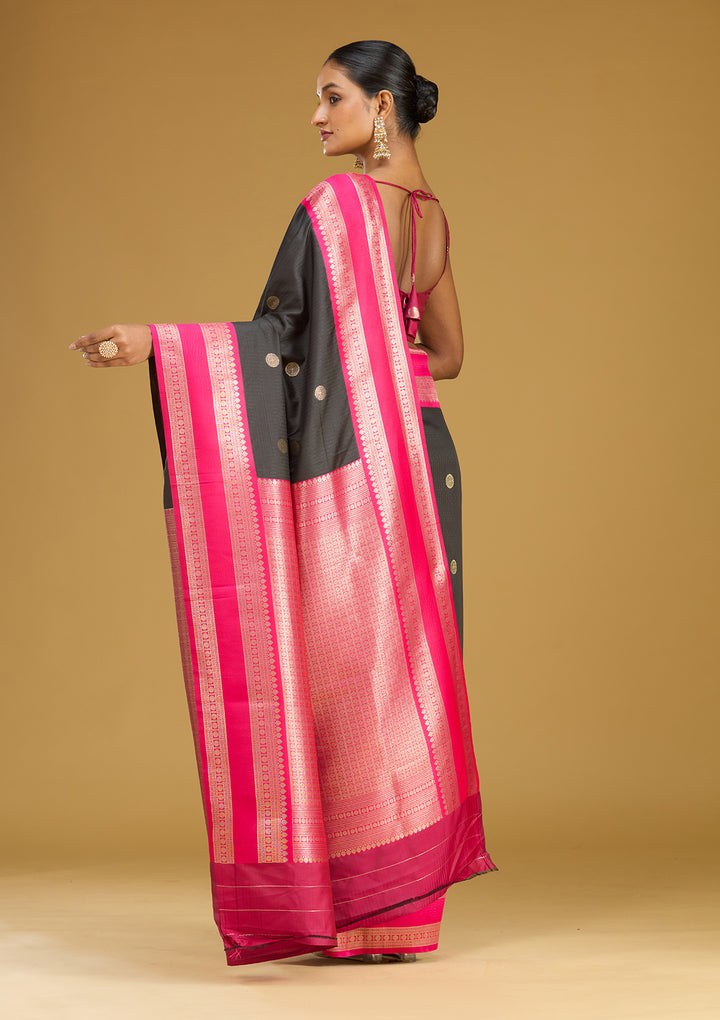 Black Zariwork (Gold) Silk Silk Saree