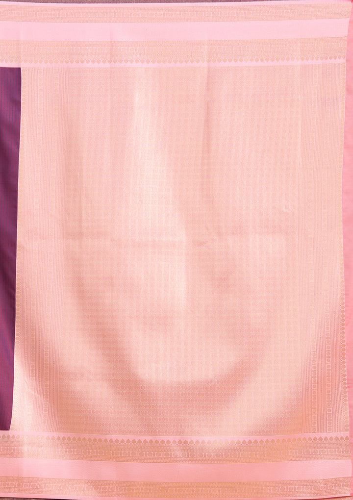 Wine Zariwork (Gold) Silk Silk Saree