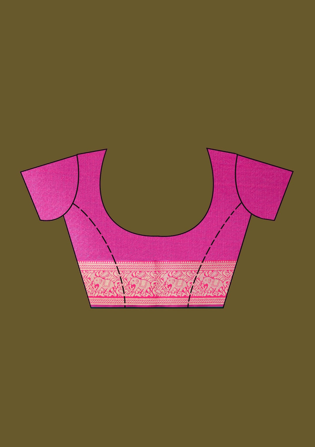 Bottle Green Zariwork (Gold) Silk Saree