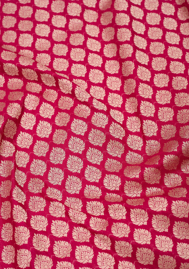 Rani Pink Zariwork Pure Silk Saree-koskii