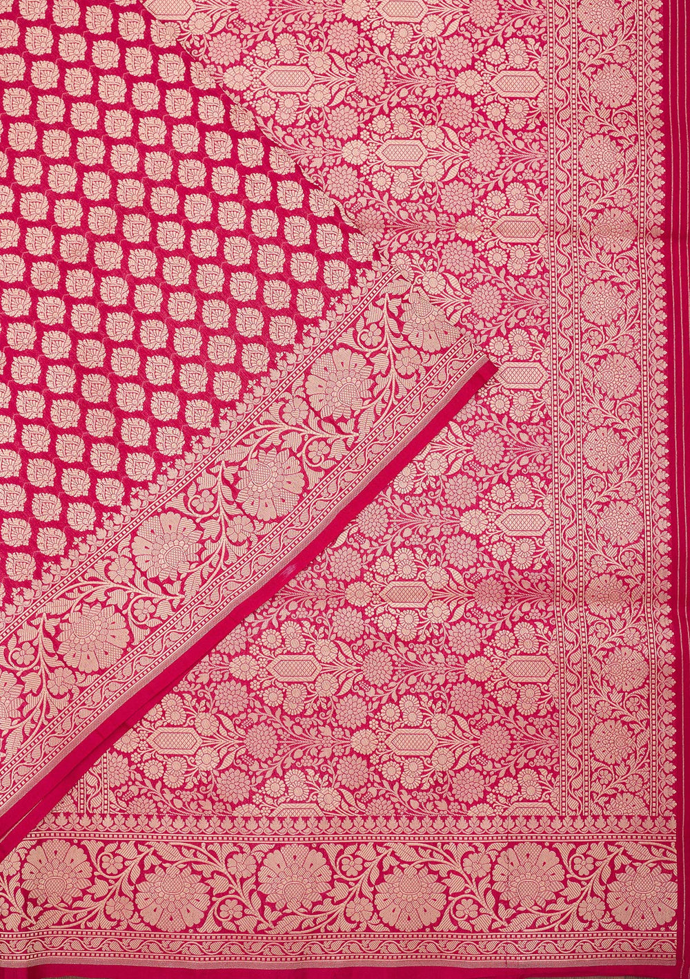 Rani Pink Zariwork Pure Silk Saree-koskii