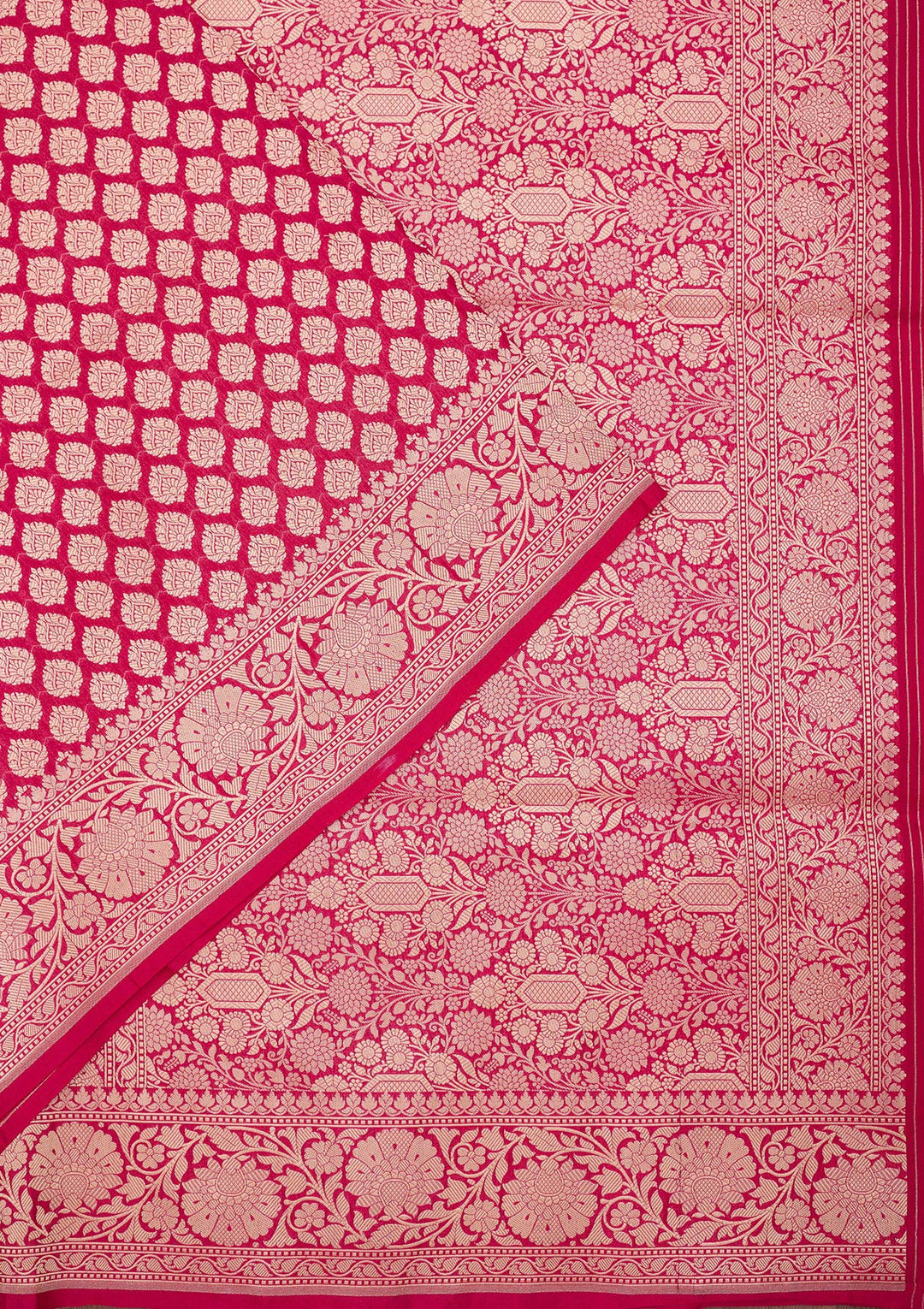 Rani Pink Zariwork Pure Silk Saree-koskii