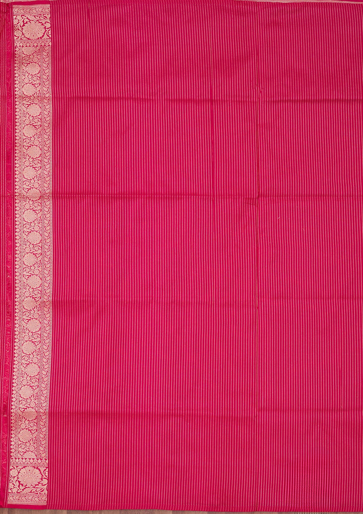 Rani Pink Zariwork Pure Silk Saree-koskii