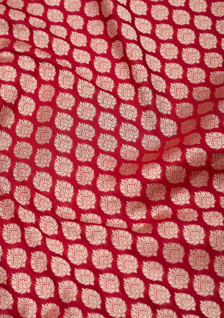 Red Zariwork Pure Silk Saree-koskii