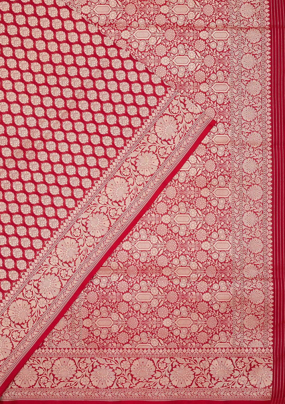 Red Zariwork Pure Silk Saree-koskii