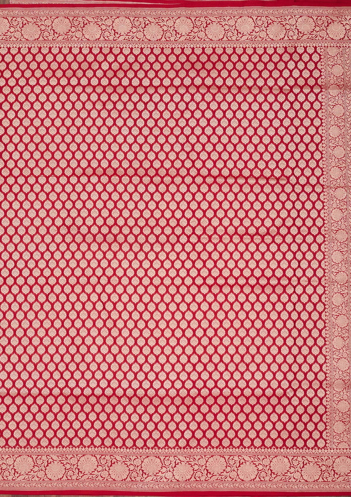 Red Zariwork Pure Silk Saree-koskii