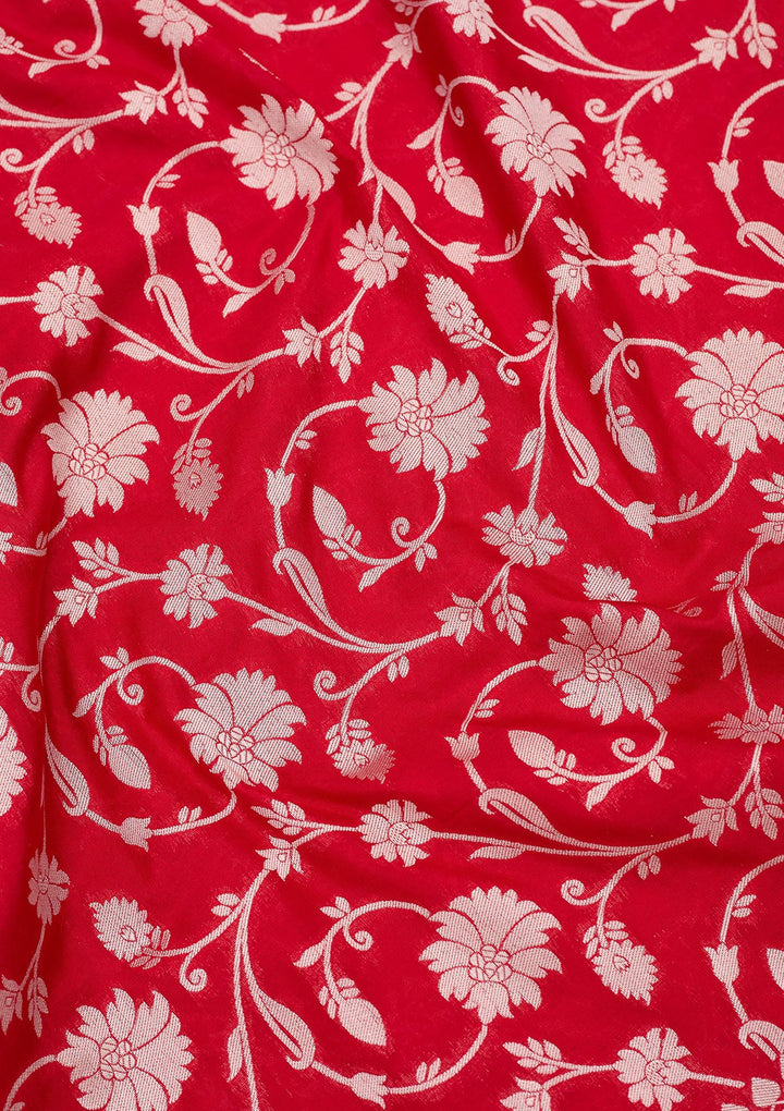 Red Zariwork Pure Silk Saree-koskii