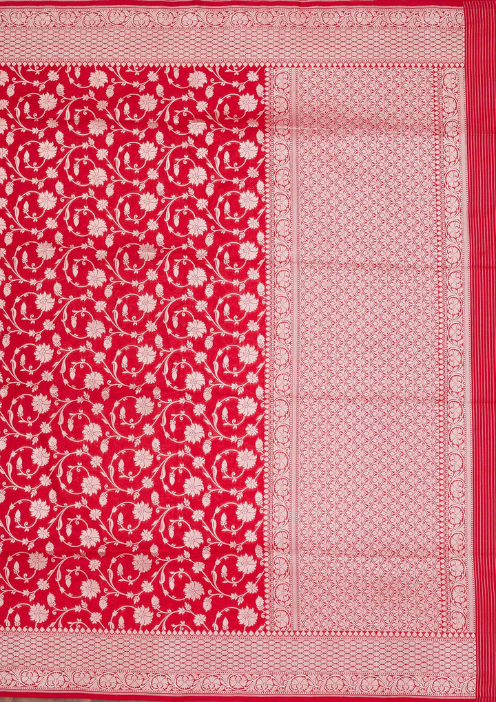 Red Zariwork Pure Silk Saree-koskii