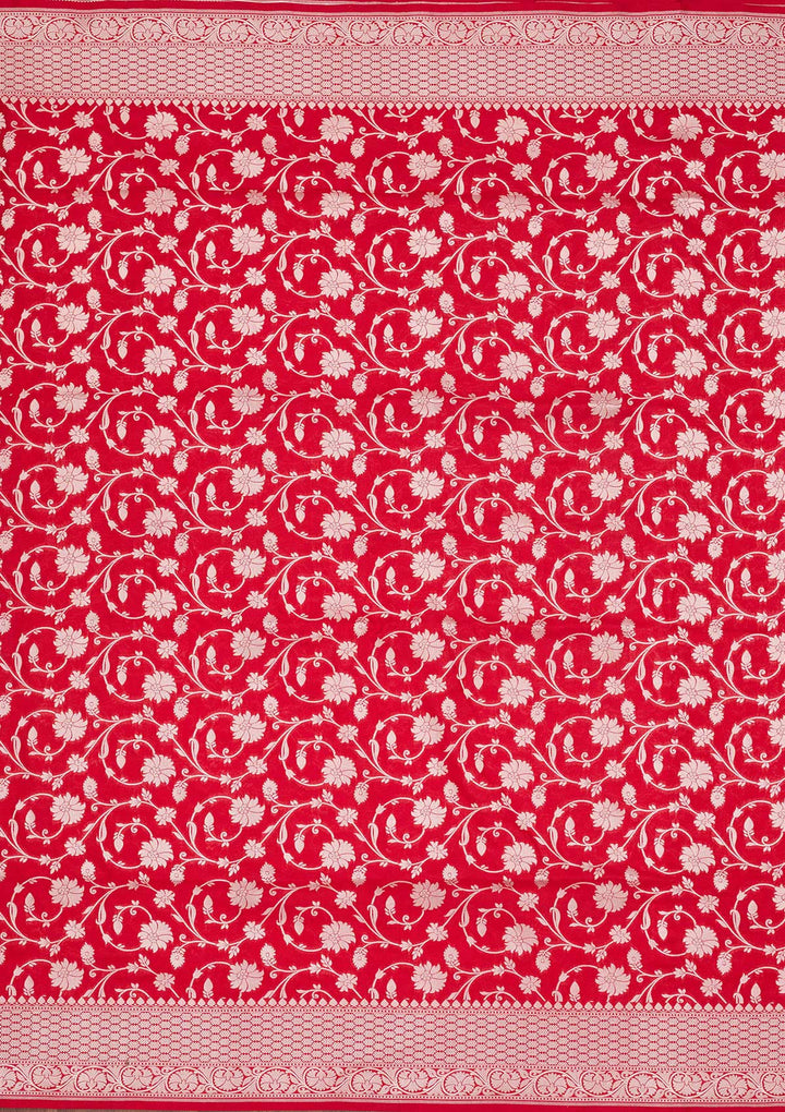Red Zariwork Pure Silk Saree-koskii