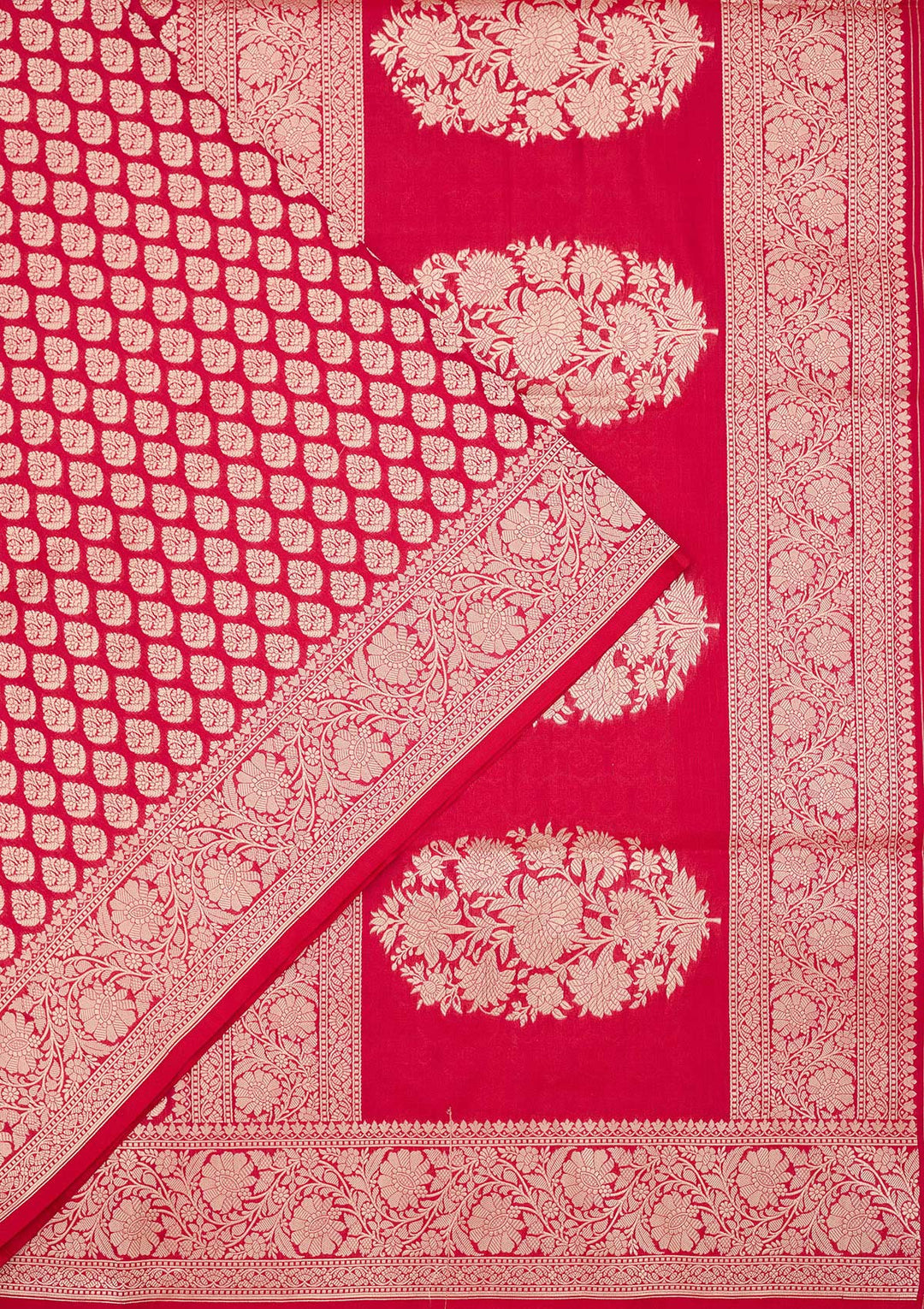 Red Zariwork Pure Silk Saree-koskii