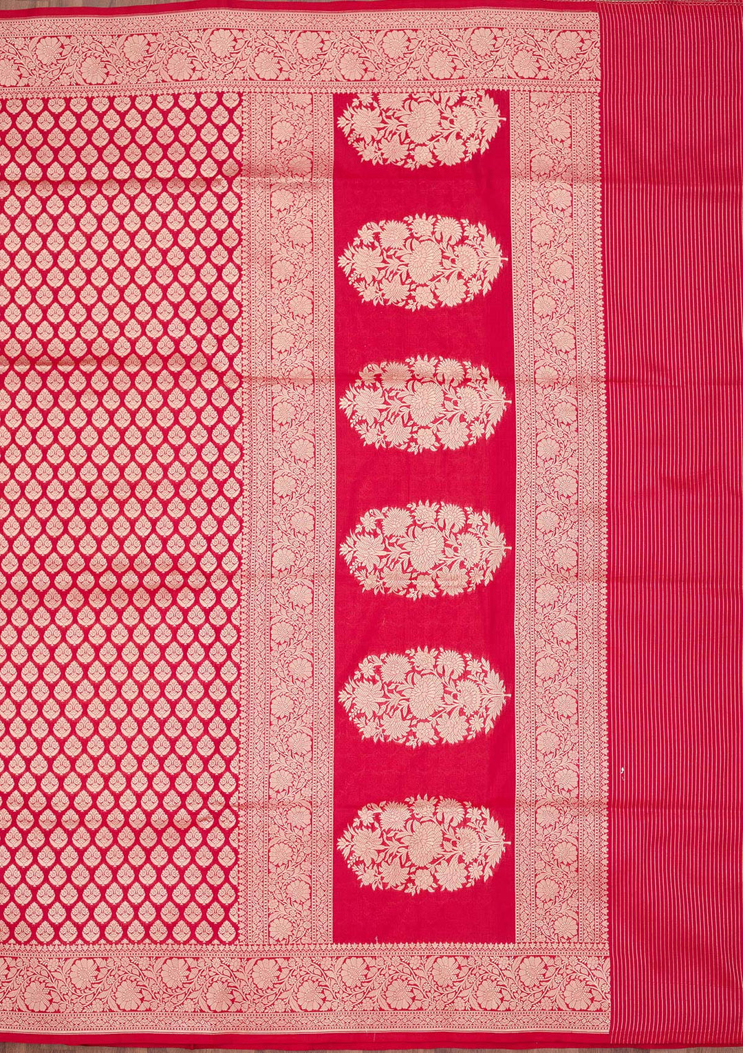 Red Zariwork Pure Silk Saree-koskii
