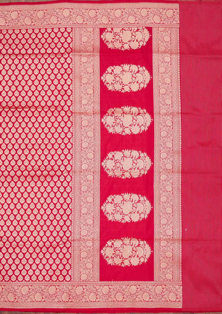 Red Zariwork Pure Silk Saree-koskii