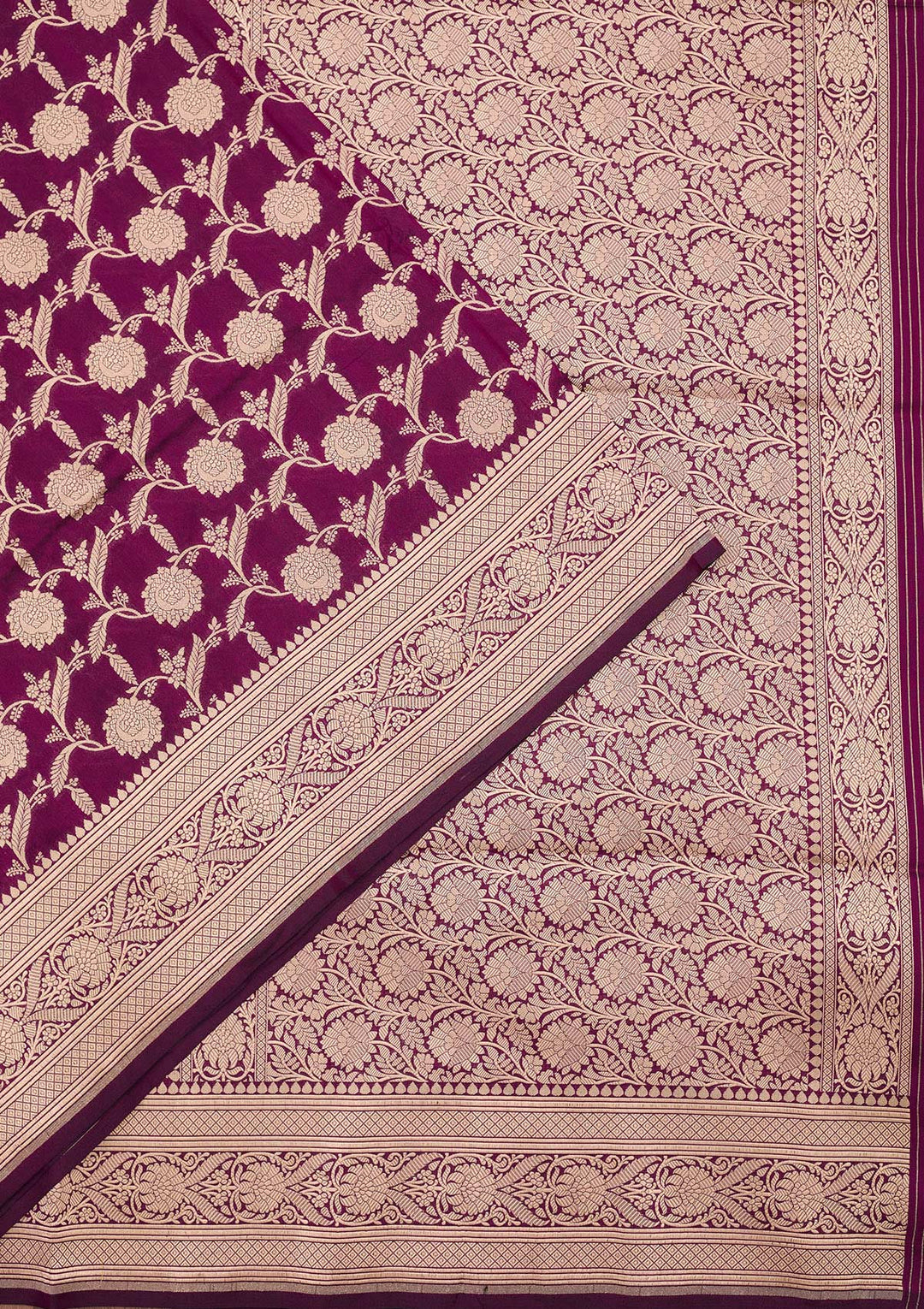 Wine Zariwork Pure Silk Saree-koskii