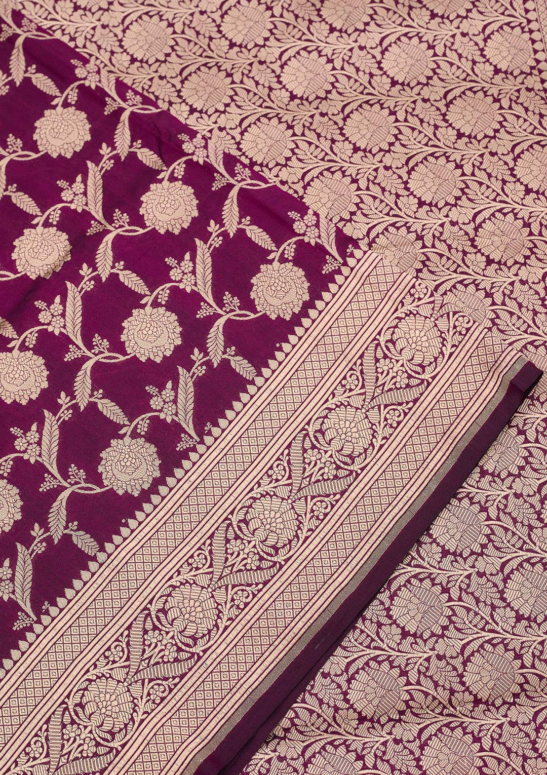 Wine Zariwork Pure Silk Saree-koskii