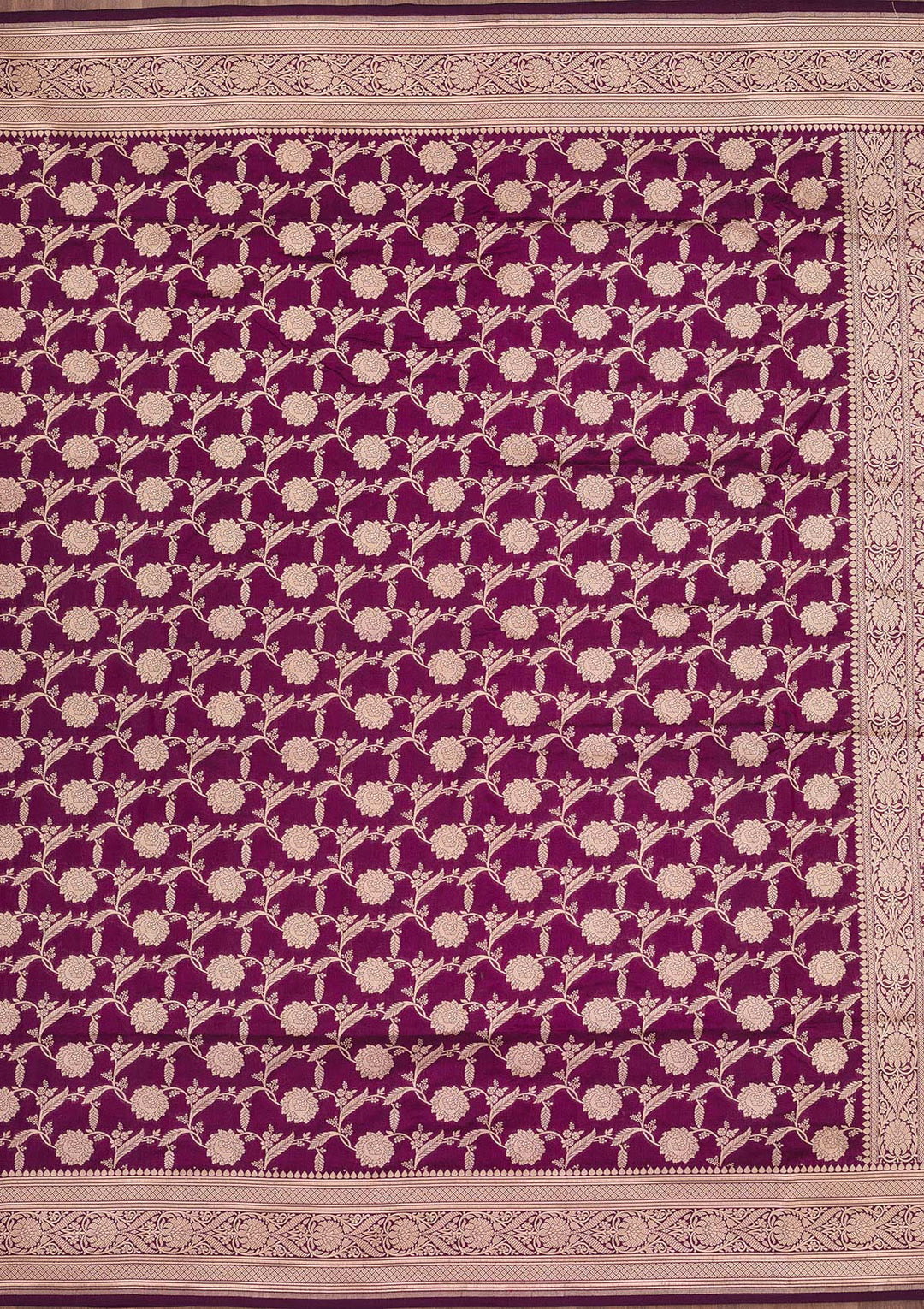 Wine Zariwork Pure Silk Saree-koskii