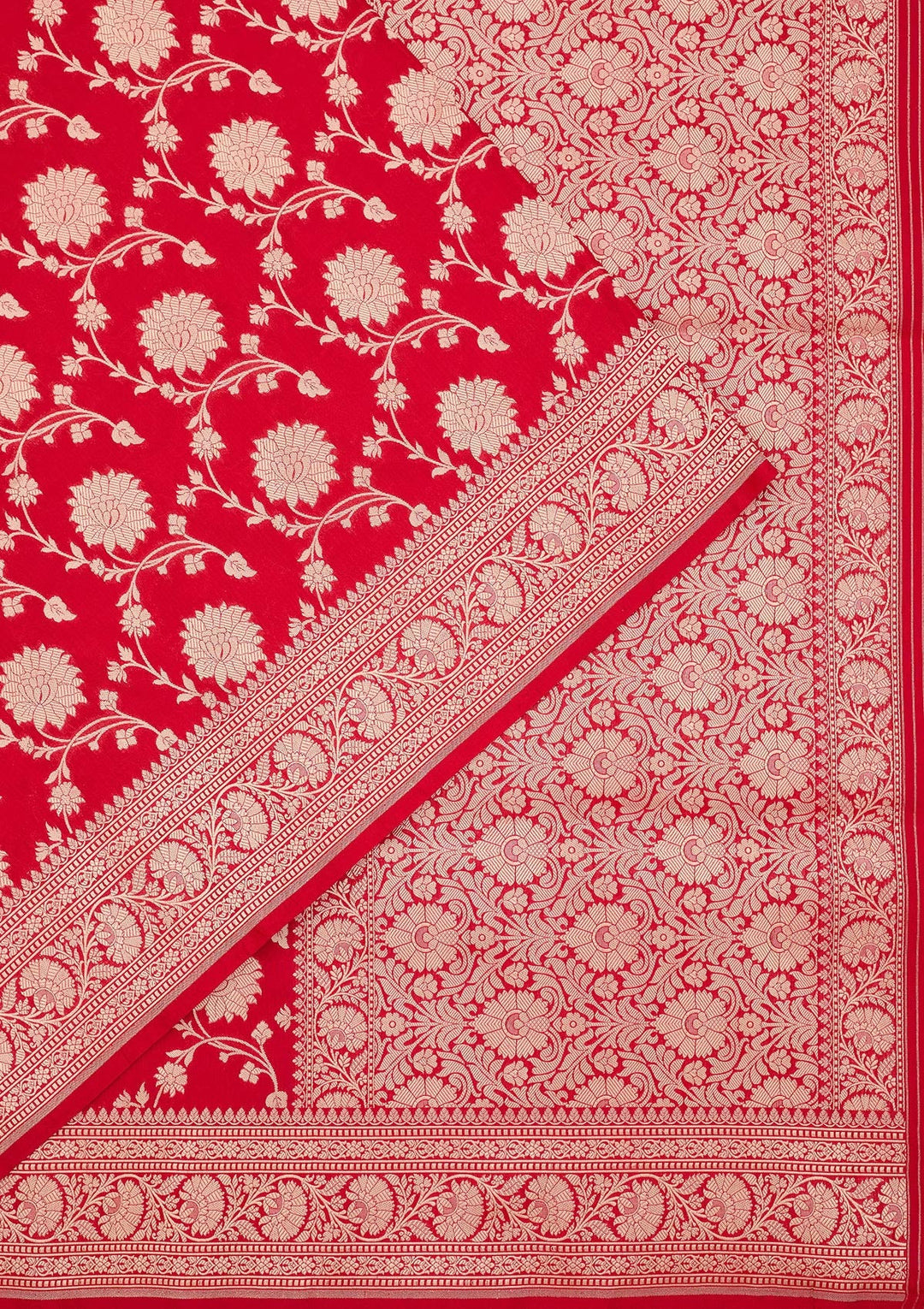 Red Zariwork Pure Silk Saree-koskii