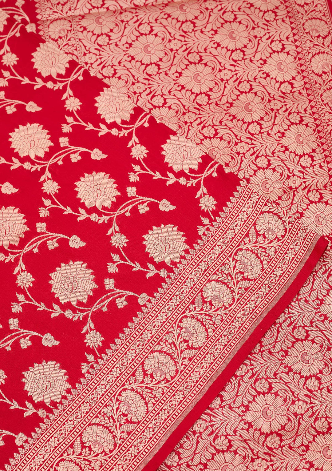 Red Zariwork Pure Silk Saree-koskii