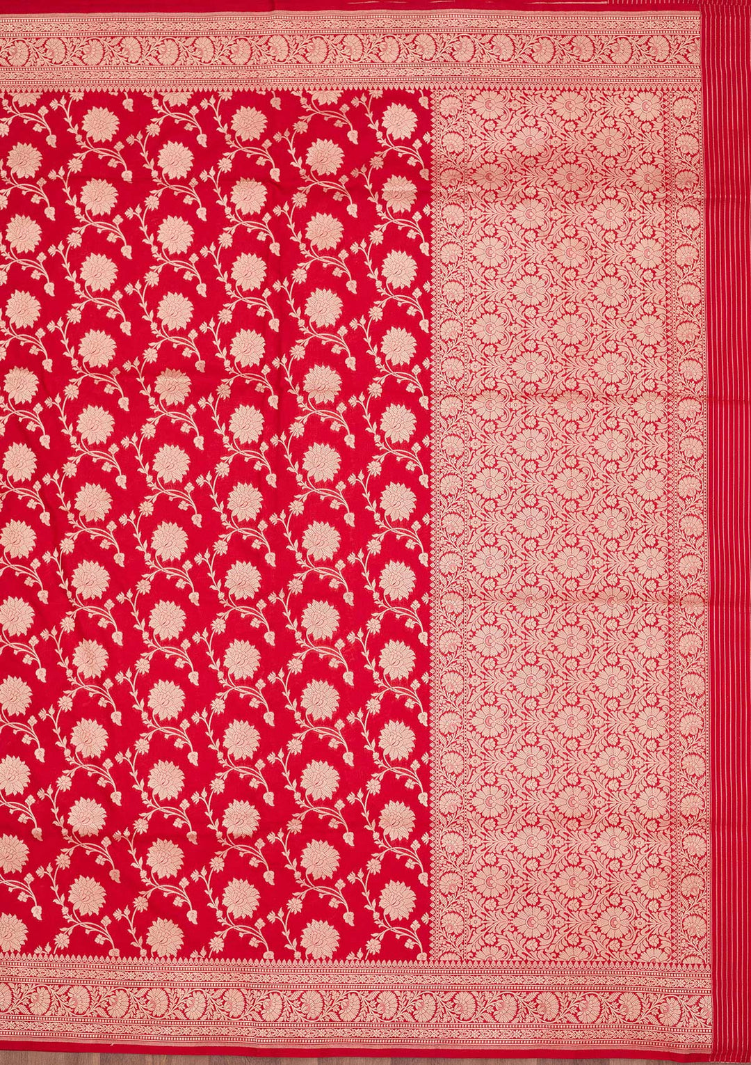Red Zariwork Pure Silk Saree-koskii