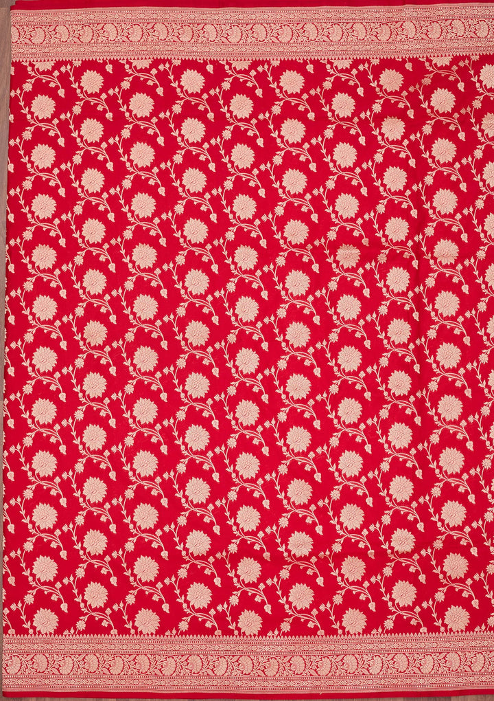 Red Zariwork Pure Silk Saree-koskii