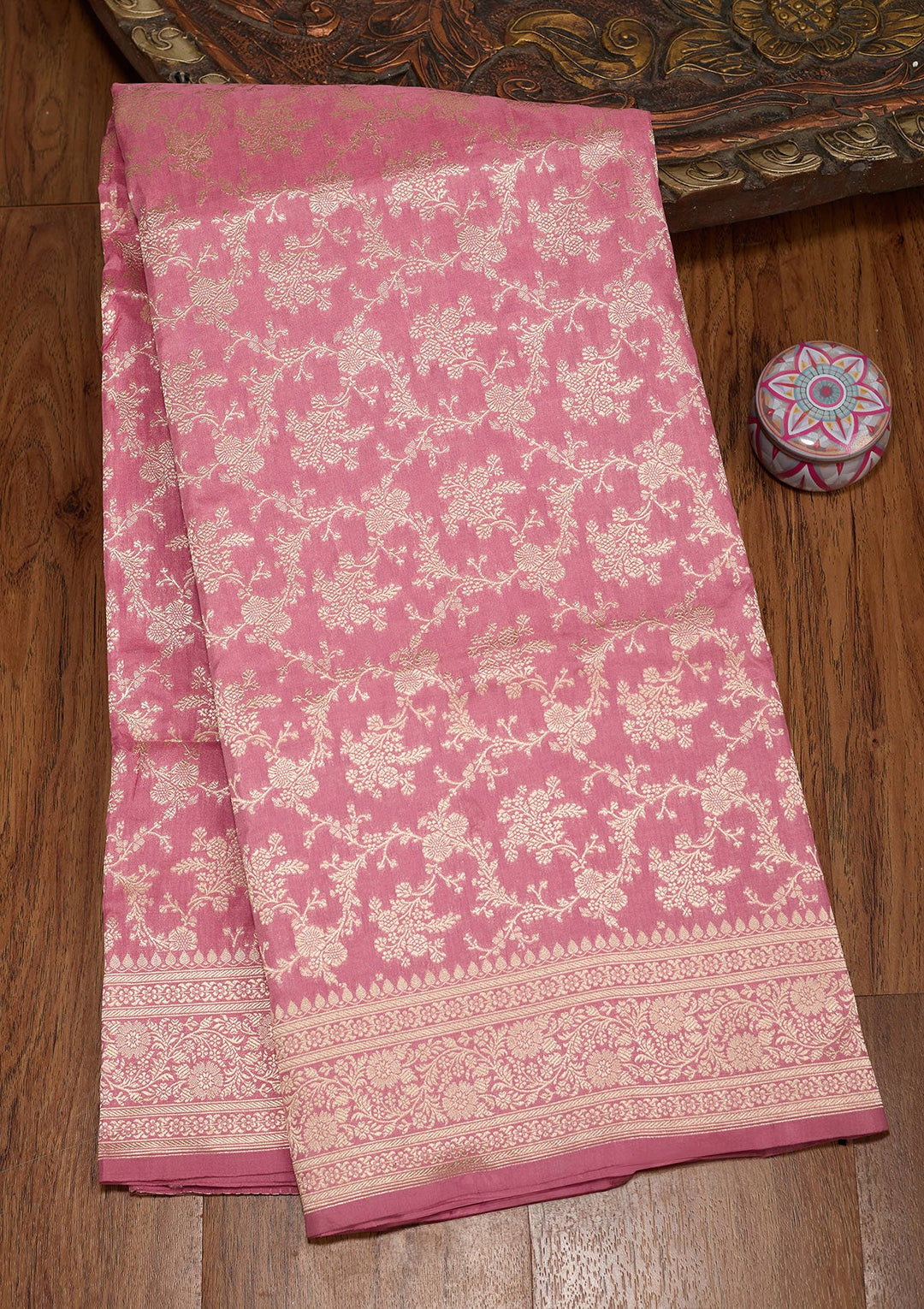 Pink Zariwork Pure Silk Saree-koskii