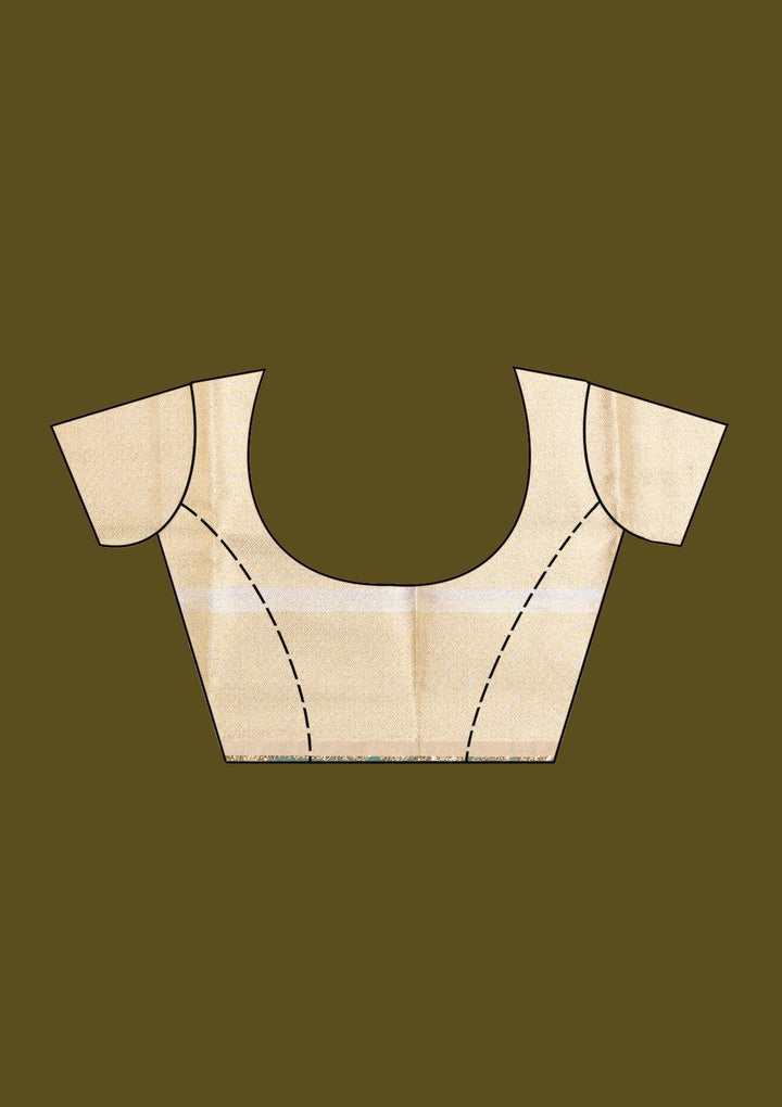 Beige Zariwork (Gold) Tissue Silk Saree