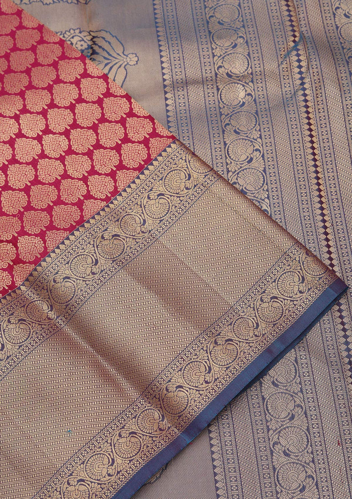Purple Zariwork Pure Silk Saree