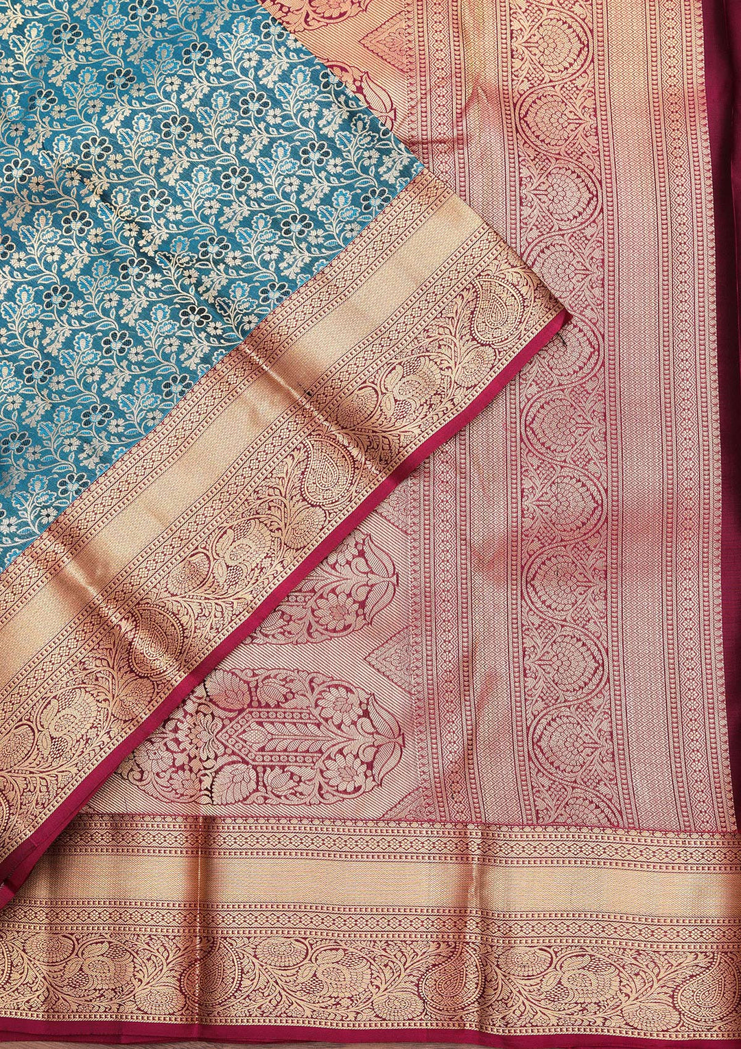 Rama Green Zariwork Pure Silk Saree