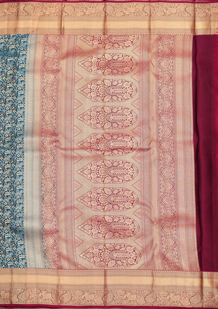 Rama Green Zariwork Pure Silk Saree