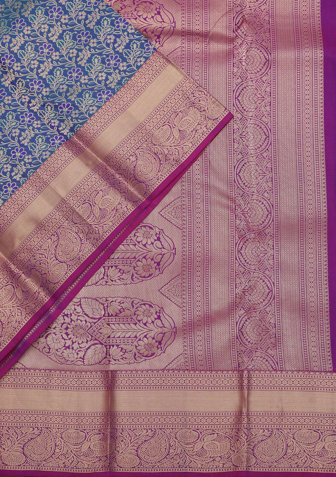 Royal Blue Zariwork Pure Silk Saree
