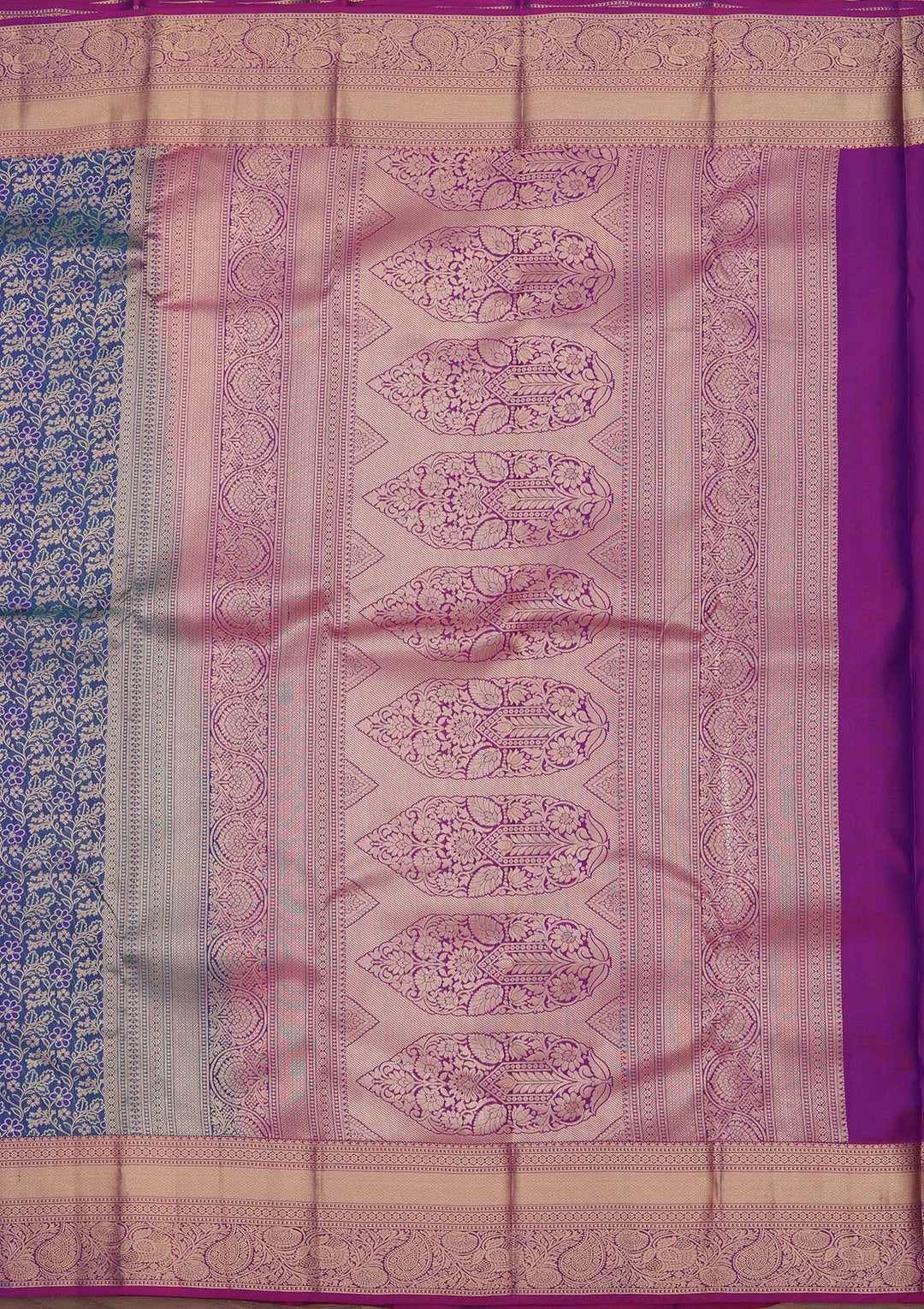 Royal Blue Zariwork Pure Silk Saree
