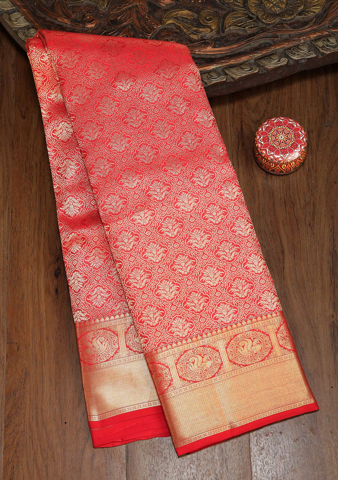 Red Zariwork Pure Silk Saree