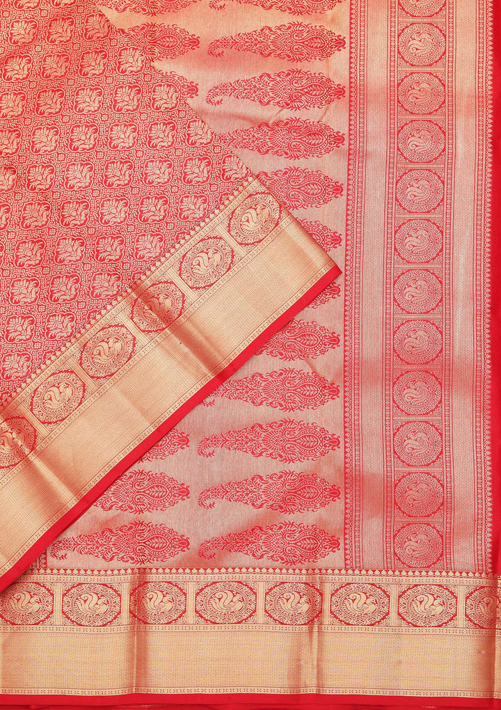 Red Zariwork Pure Silk Saree