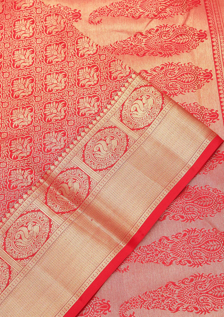 Red Zariwork Pure Silk Saree
