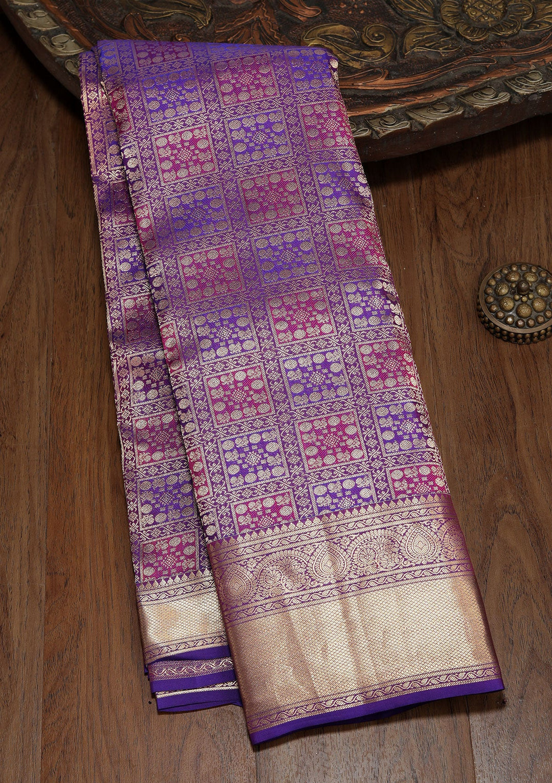 Royal Blue Zariwork Pure Silk Saree