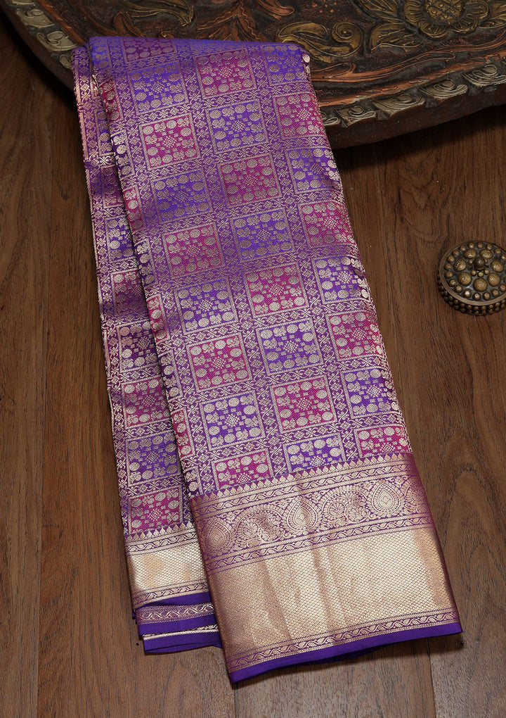 Royal Blue Zariwork Pure Silk Saree