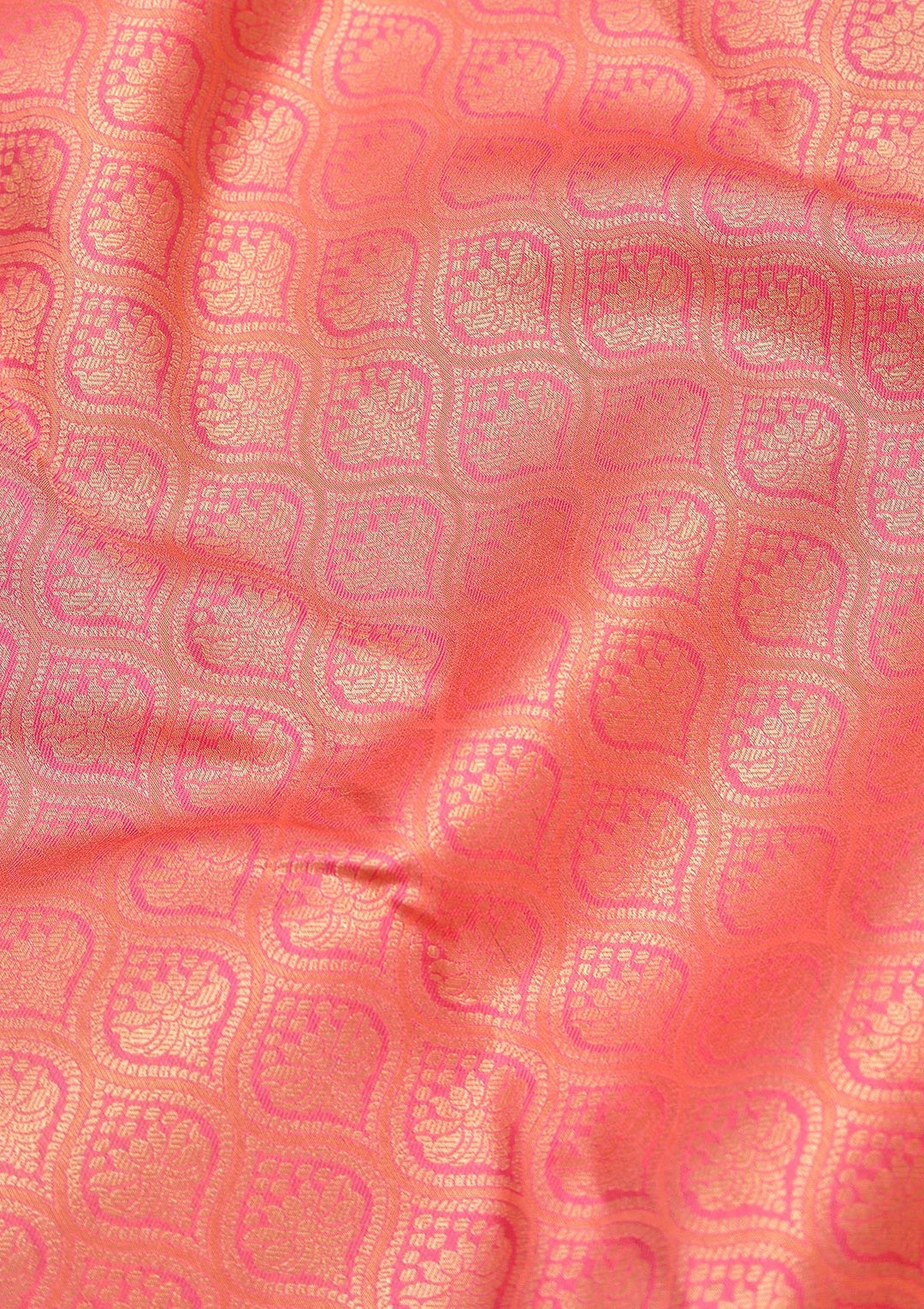 Peach Zariwork Pure Silk Saree