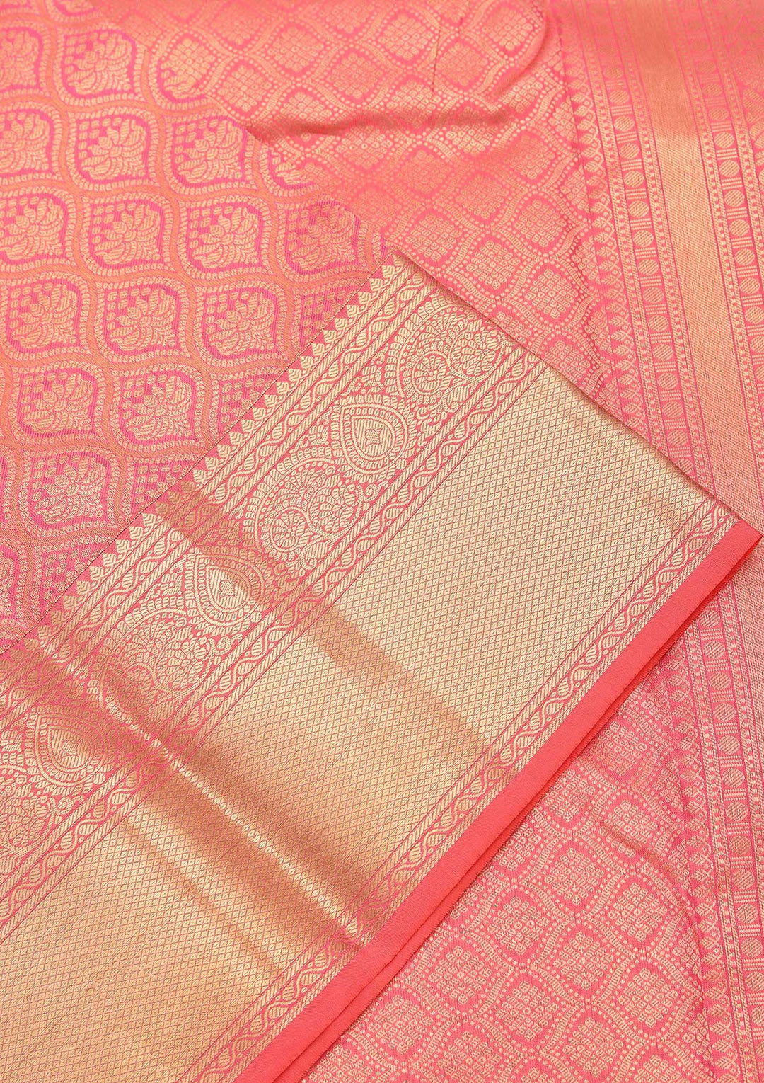 Peach Zariwork Pure Silk Saree