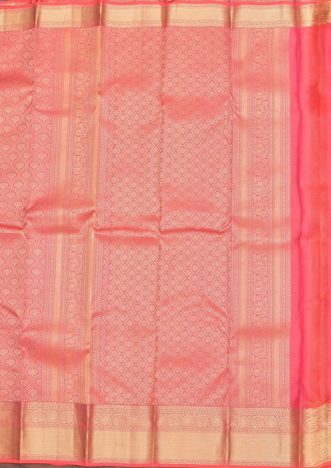 Peach Zariwork Pure Silk Saree