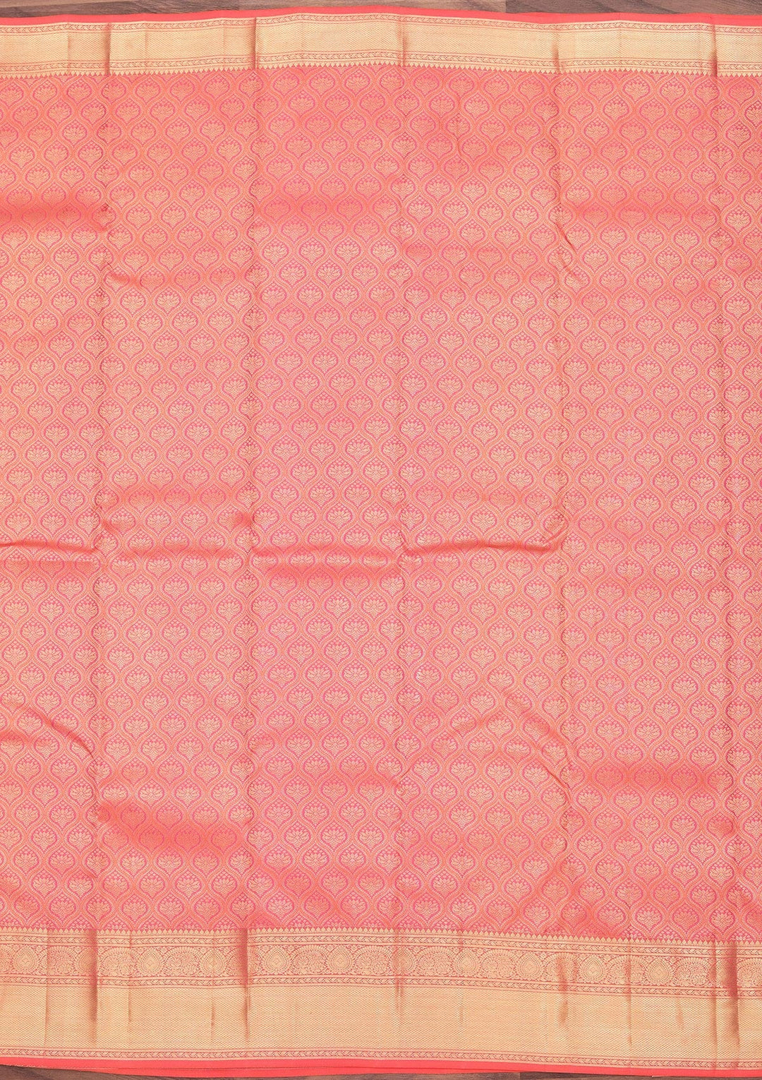 Peach Zariwork Pure Silk Saree
