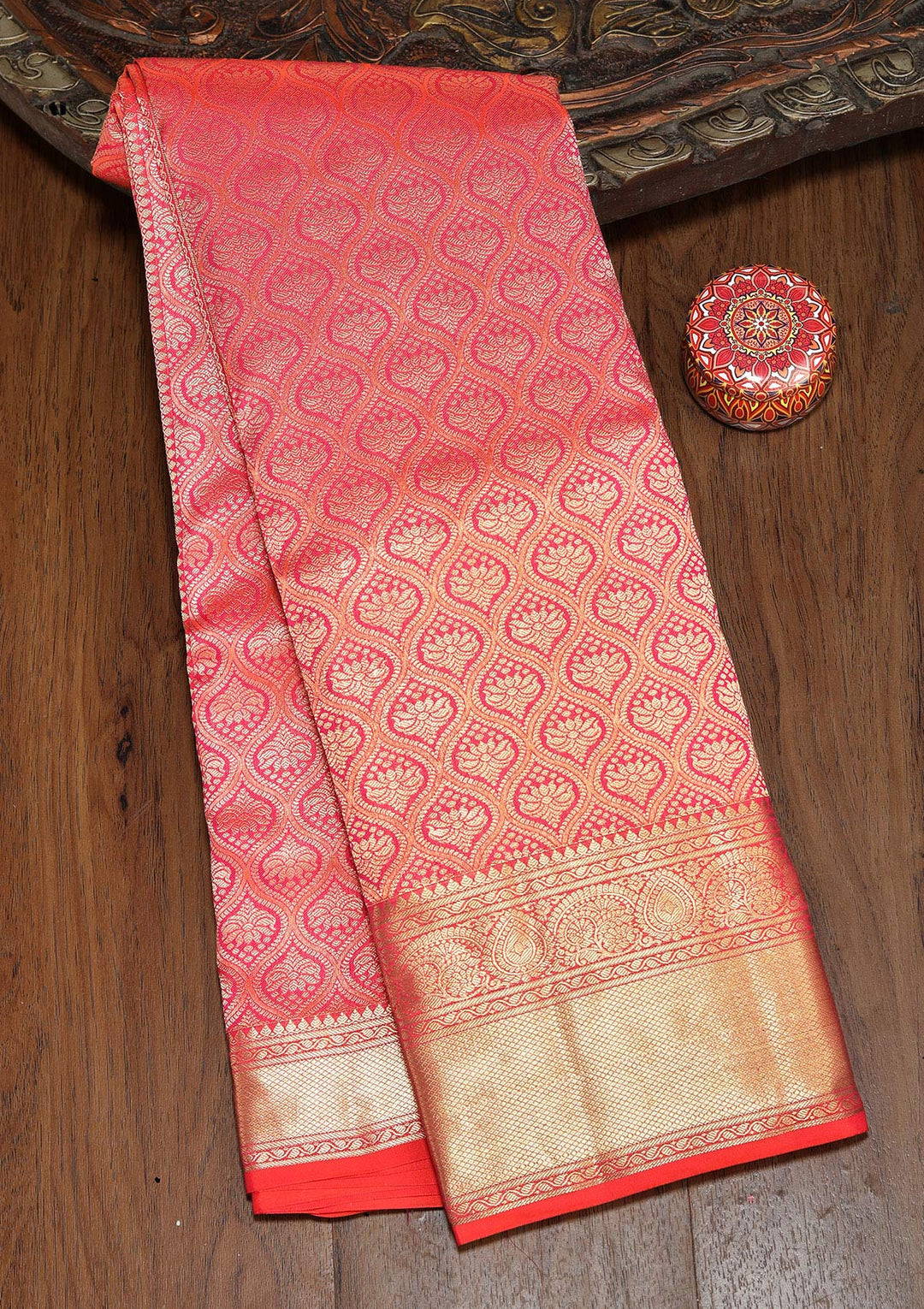 Red Zariwork Pure Silk Saree