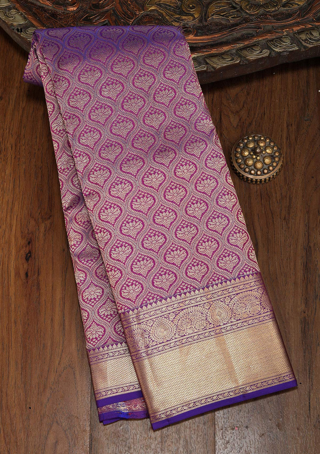 Royal Blue Zariwork Pure Silk Saree
