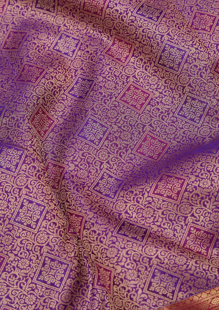 Royal Blue Zariwork Pure Silk Saree-koskii